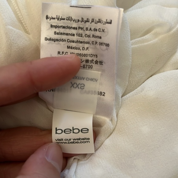 NWT bebe White Ruffle Swiss Dot Halter Convertible Romper XXS - Picture 16 of 16